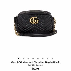 Gucci GG Marmont Black and Gold Shoulder Bag